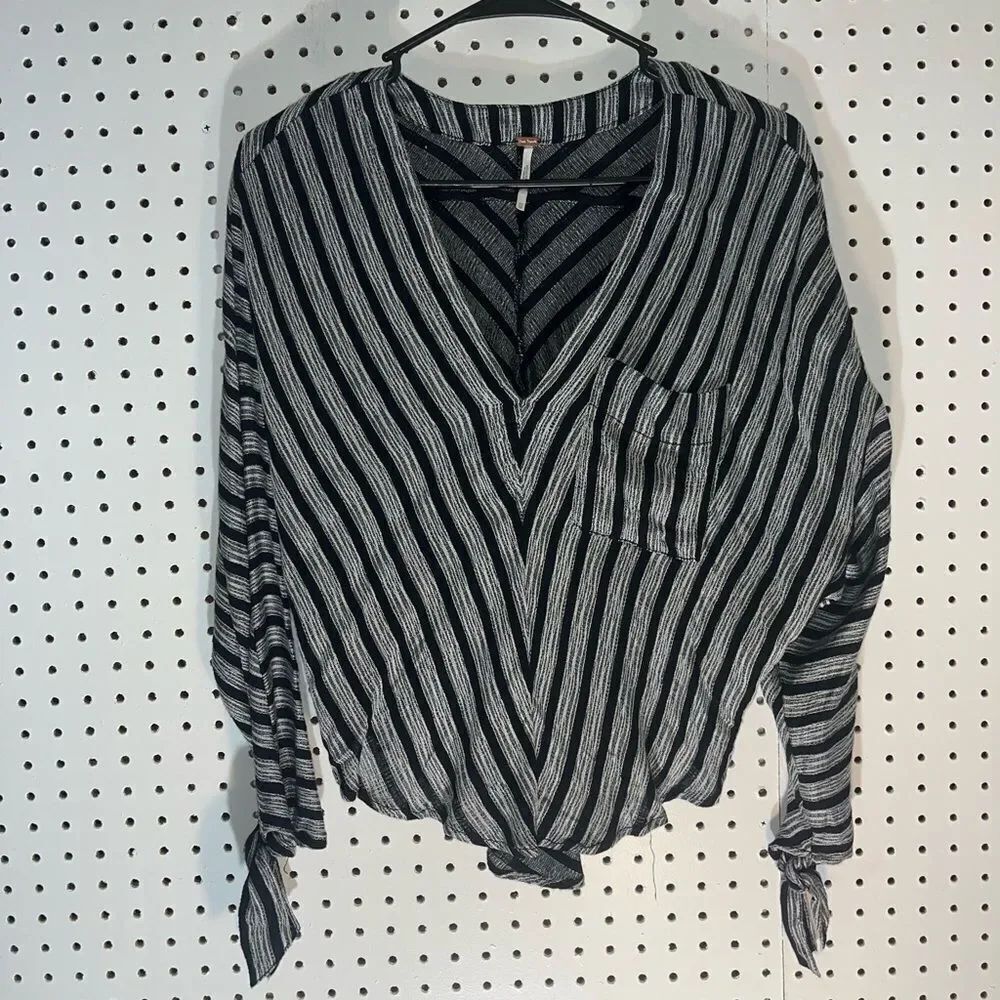 Free people oversized knot tie ends blouse